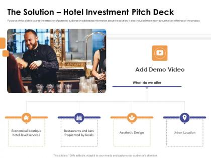 The solution hotel investment pitch deck ppt powerpoint presentation file visuals