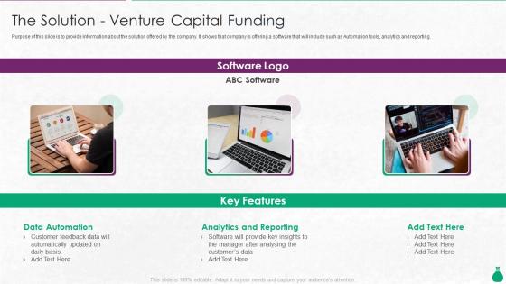 The Solution Venture Capital Funding Pitch Deck For Venture Capital Funding