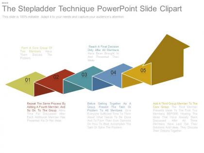 The stepladder technique powerpoint slide clipart