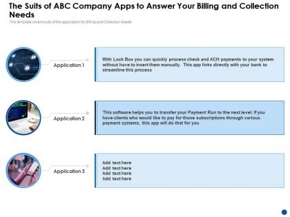 The suits of abc company apps to answer your billing and collection needs enterprise software company ppt formats