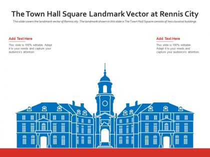 The town hall square landmark vector at rennis city powerpoint presentation ppt template
