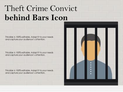 Theft crime convict behind bars icon