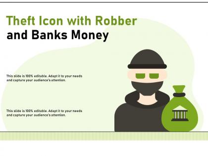 Theft icon with robber and banks money