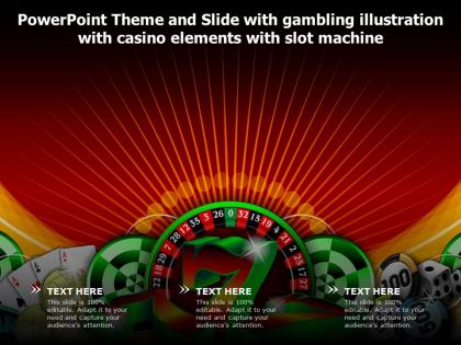 Theme slide with gambling illustration with casino elements with slot machine