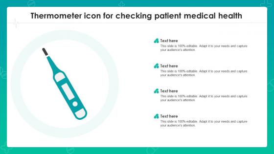 Thermometer Icon For Checking Patient Medical Health