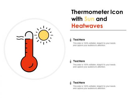 Thermometer icon with sun and heatwaves