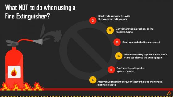 Things NOT To Do When Using A Fire Extinguisher Training Ppt