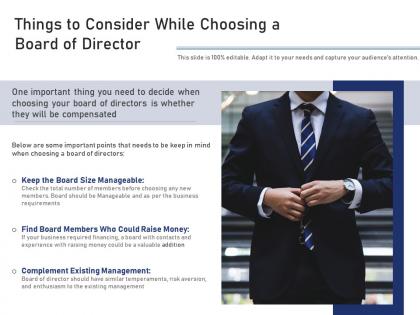 Things to consider while choosing a board of director