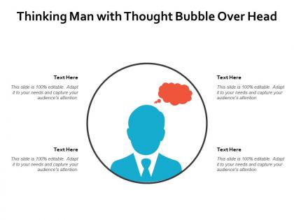 Thinking man with thought bubble over head