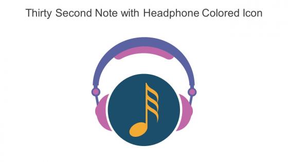 Thirty Second Note With Headphone Colored Icon In Powerpoint Pptx Png And Editable Eps Format