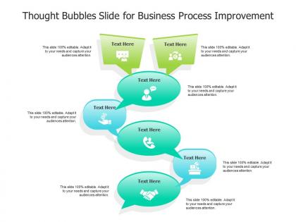 Thought bubbles slide for business process improvement infographic template