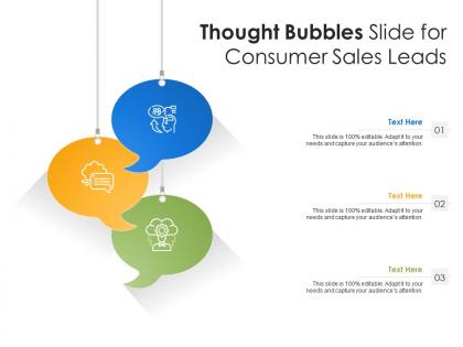 Thought bubbles slide for consumer sales leads infographic template