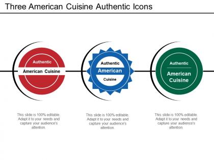 Three american cuisine authentic icons