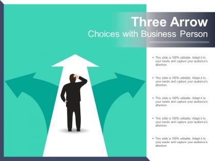 Three arrow choices with business person