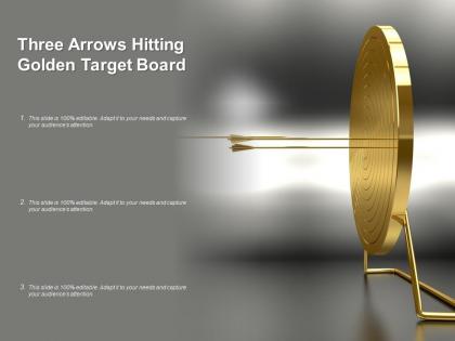 Three arrows hitting golden target board