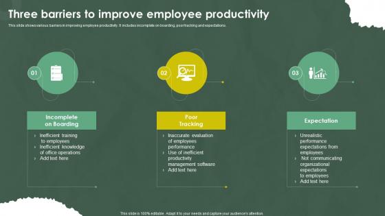 Three Barriers To Improve Employee Productivity