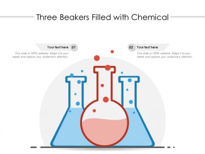 Three beakers filled with chemical