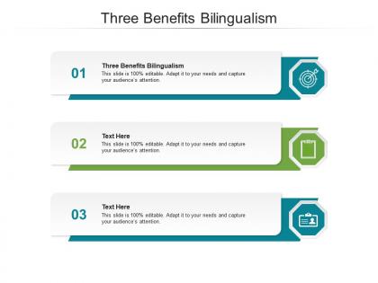 Three benefits bilingualism ppt powerpoint presentation styles grid cpb
