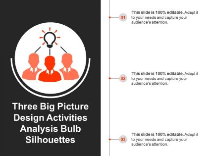 Three big picture design activities analysis bulb silhouettes