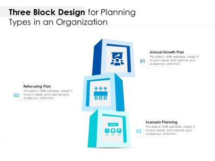 Three block design for planning types in an organization