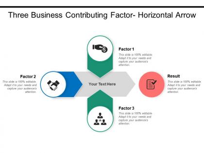 Three business contributing factor horizontal arrow