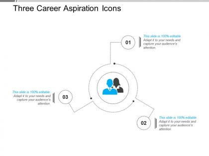 Three career aspiration icons powerpoint slides