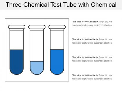 Three chemical test tube with chemical