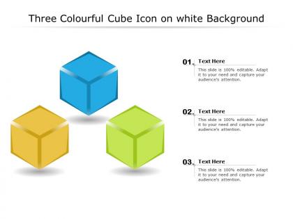 Three colourful cube icon on white background