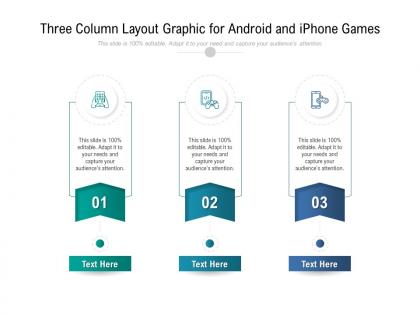 Three column layout graphic for android and iphone games infographic template