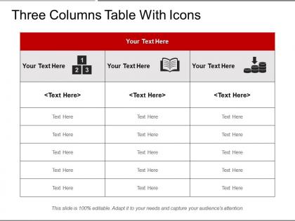Three Column Table - SlideTeam