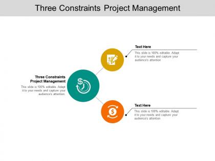 Three constraints project management ppt powerpoint presentation model aids cpb