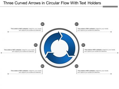 Three curved arrows in circular flow with text holders