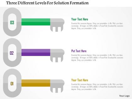 Three different levels for solution formation flat powerpoint design