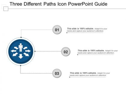 Three different paths icon powerpoint guide