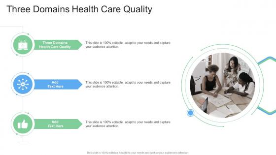 Three Domains Health Care Quality In Powerpoint And Google Slides Cpb