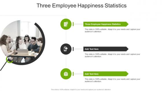 Three Employee Happiness Statistics In Powerpoint And Google Slides Cpb