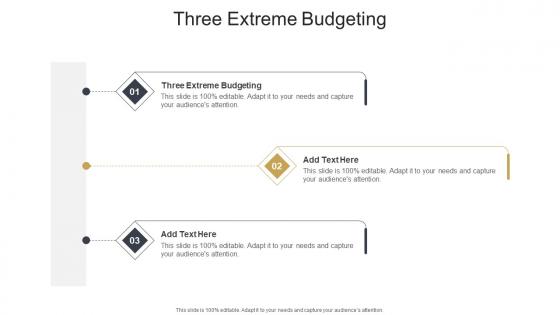 Three Extreme Budgeting In Powerpoint And Google Slides Cpb