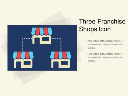 Three franchise shops icon