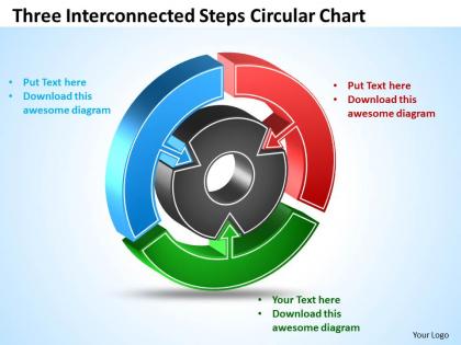 Three interconnected steps circular chart powerpoint templates ppt presentation slides 812
