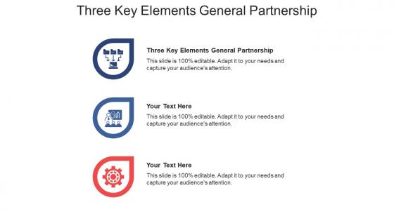 Three key elements general partnership ppt powerpoint presentation model visual aids cpb