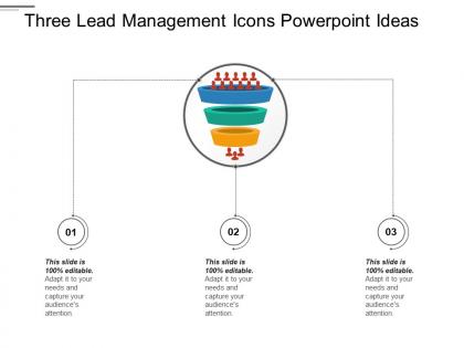 Three lead management icons powerpoint ideas