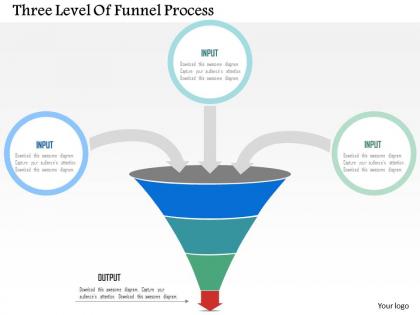 Three level of funnel process flat powerpoint design