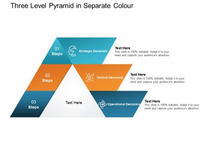 Three level pyramid in separate colour