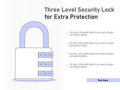 Three level security lock for extra protection