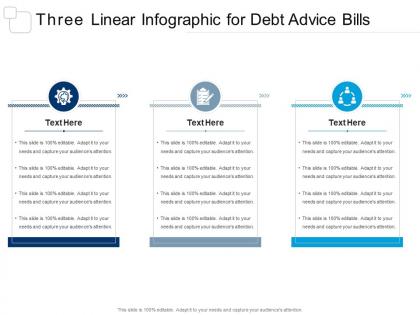 Three linear for debt advice bills infographic template