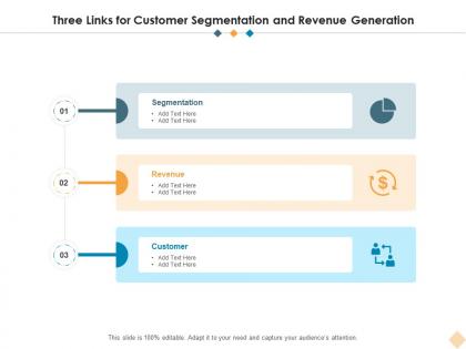 Three links for customer segmentation and revenue generation