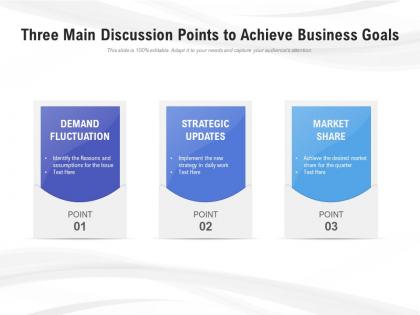 Three main discussion points to achieve business goals
