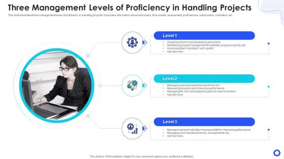 Three management levels of proficiency in handling projects