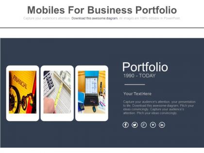 Three mobiles for business portfolio flat powerpoint design