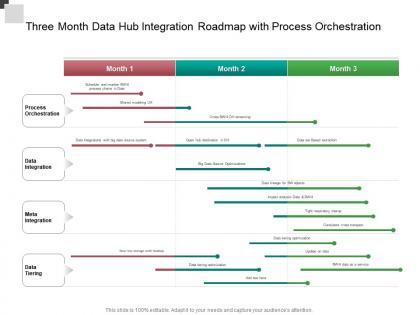 Three month data hub integration roadmap with process orchestration